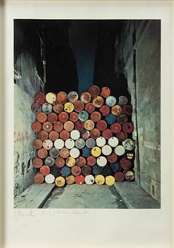 Christo & Jeanne-Claude, “Wall of Oil Barrels, The Iron Curtain, Rue Visconti, Paris".
