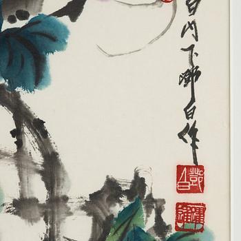 MÅLNING, av Deng Baiyuejin (1958-), "Grapes", signerad.