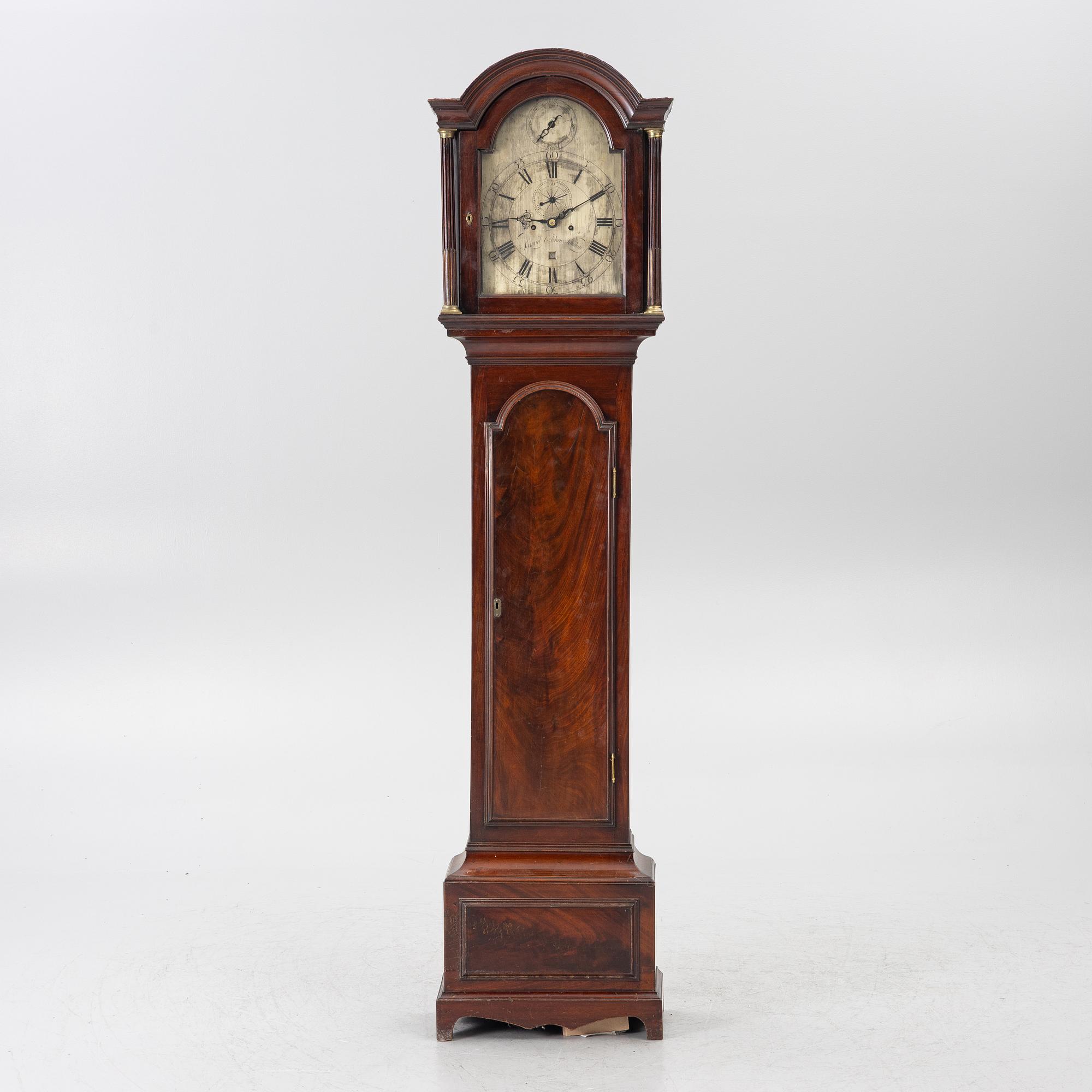 Longcase clock, 19th century, England.