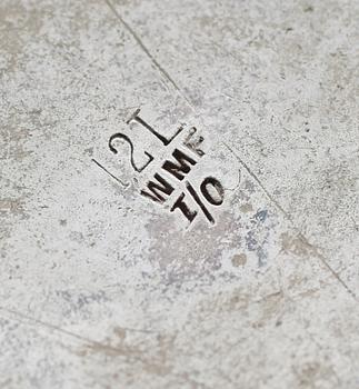 KAFFESERVIS, 4 snarlika delar, försilvrad metall, Würtembergische Metallwaren Fabrik (WMF), 1900-talets första hälft.