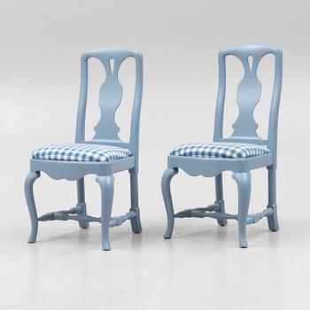 A five-piece Rococo style dining suite, circa 1900.