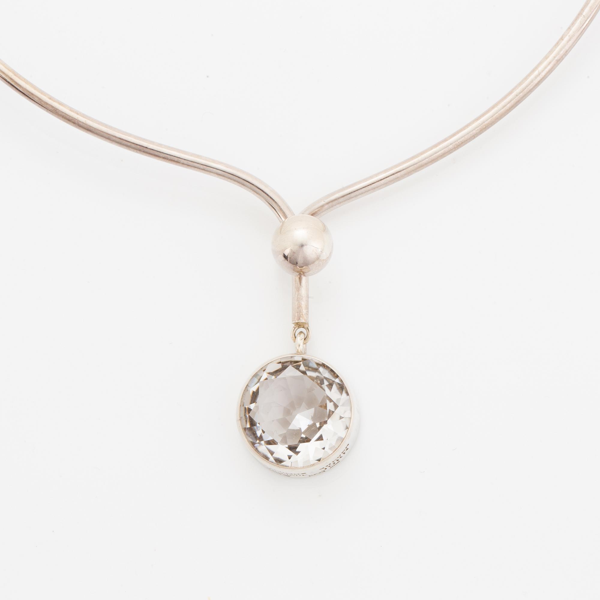 Sterlingsilver and rock crystal necklace.