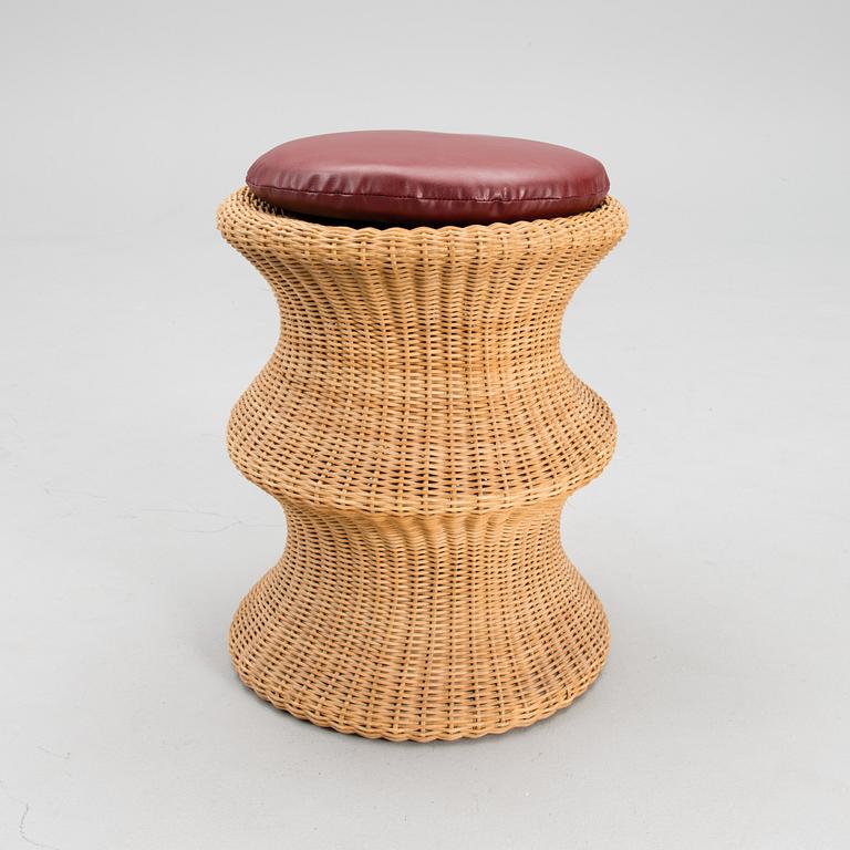 A rattan stool 'Story Stool' hand made by Sokeva-Käsityö, Finland.