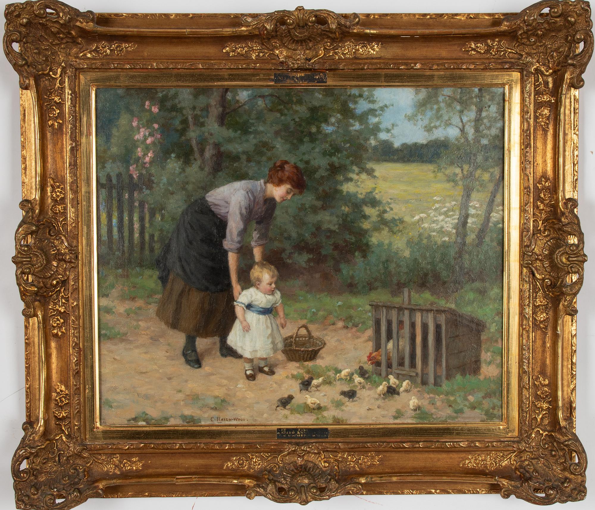 Charles Haigh-Wood, Feeding the Chickens. - Bukowskis