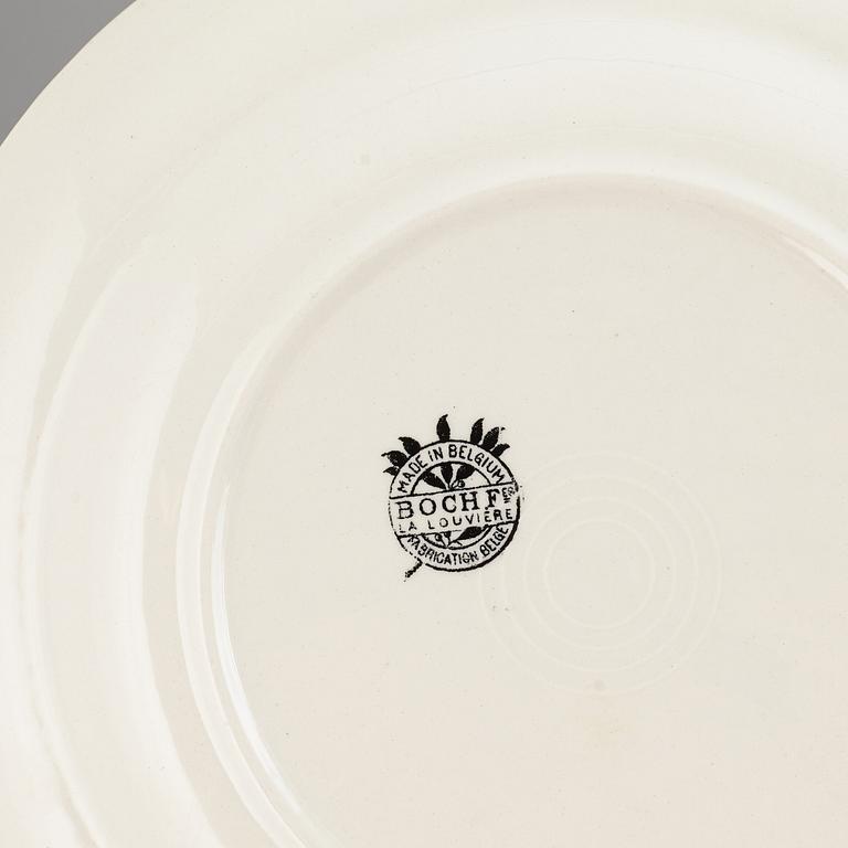 A set 15 cream ware dinner plates, Belgium, "Napoleon".