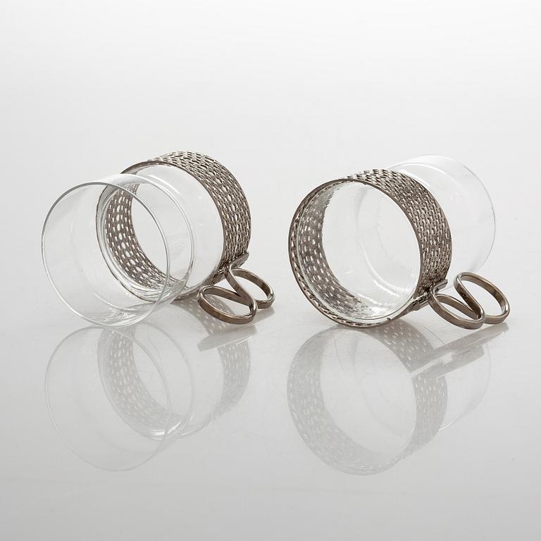 Timo Sarpaneva, teglas/ glögglas, 12 st, "Tsaikka", Iittala.