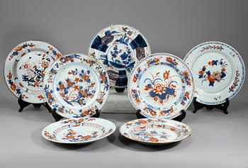 TALLRIKAR, 12 st, porslin, Kina, 1700-tal.