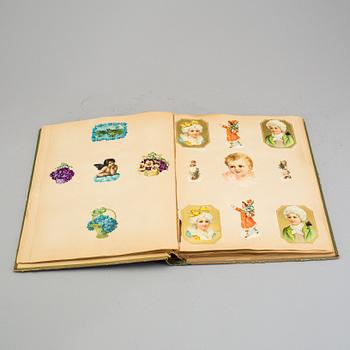 An early 20th century album with paper bookmarks.