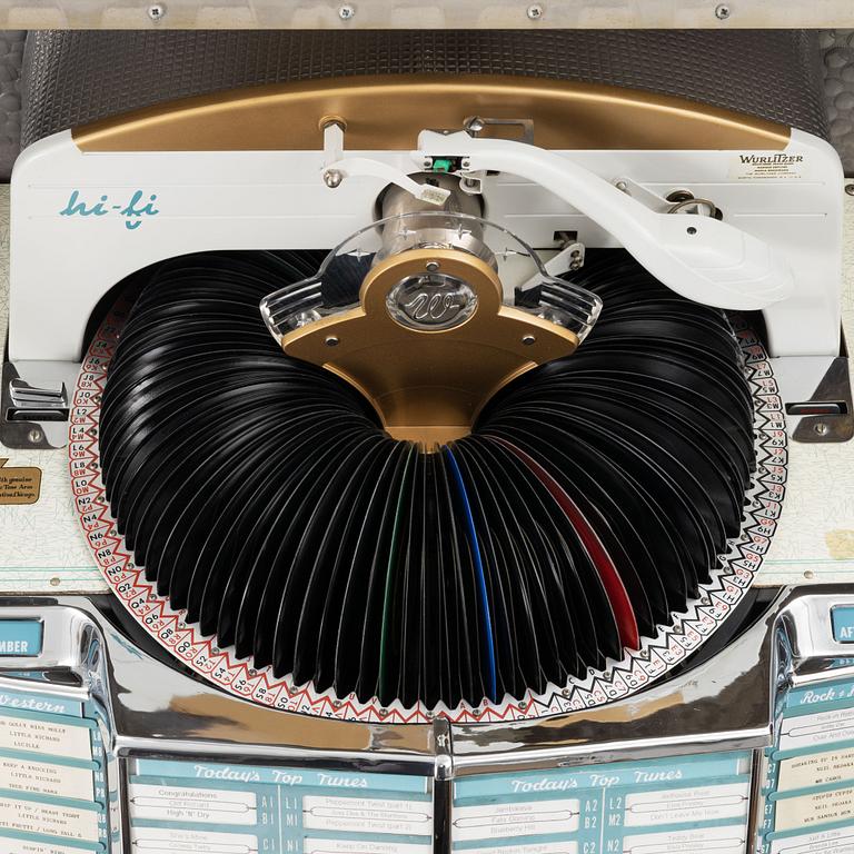 Jukebox, Wurlitzer modell 2100,  Rudolph Wurlitzer Company, North Tonawanda, New York, USA, 1957.