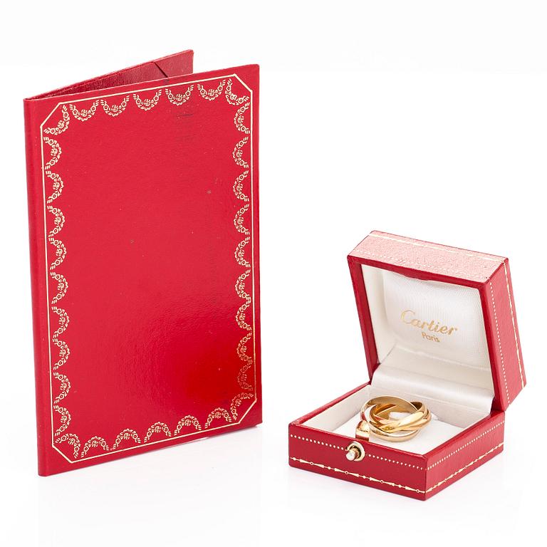 Cartier, sormus, "Trinity", kolmiväristä 18K kultaa.