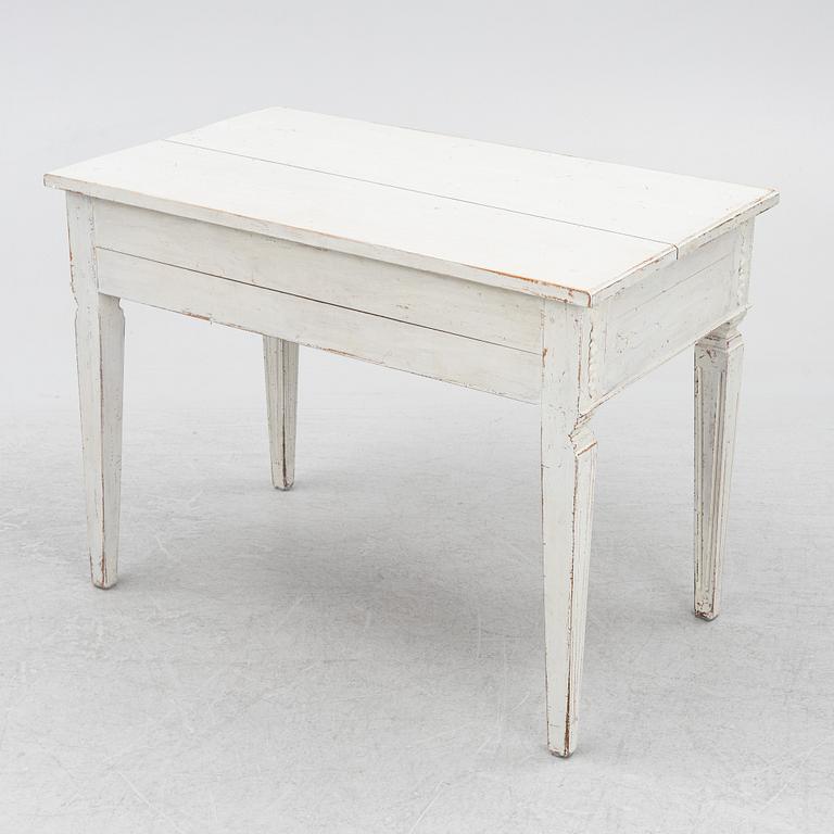 A late 19th century desk and an "Odenslunda" chair from IKEAs 18th century series.