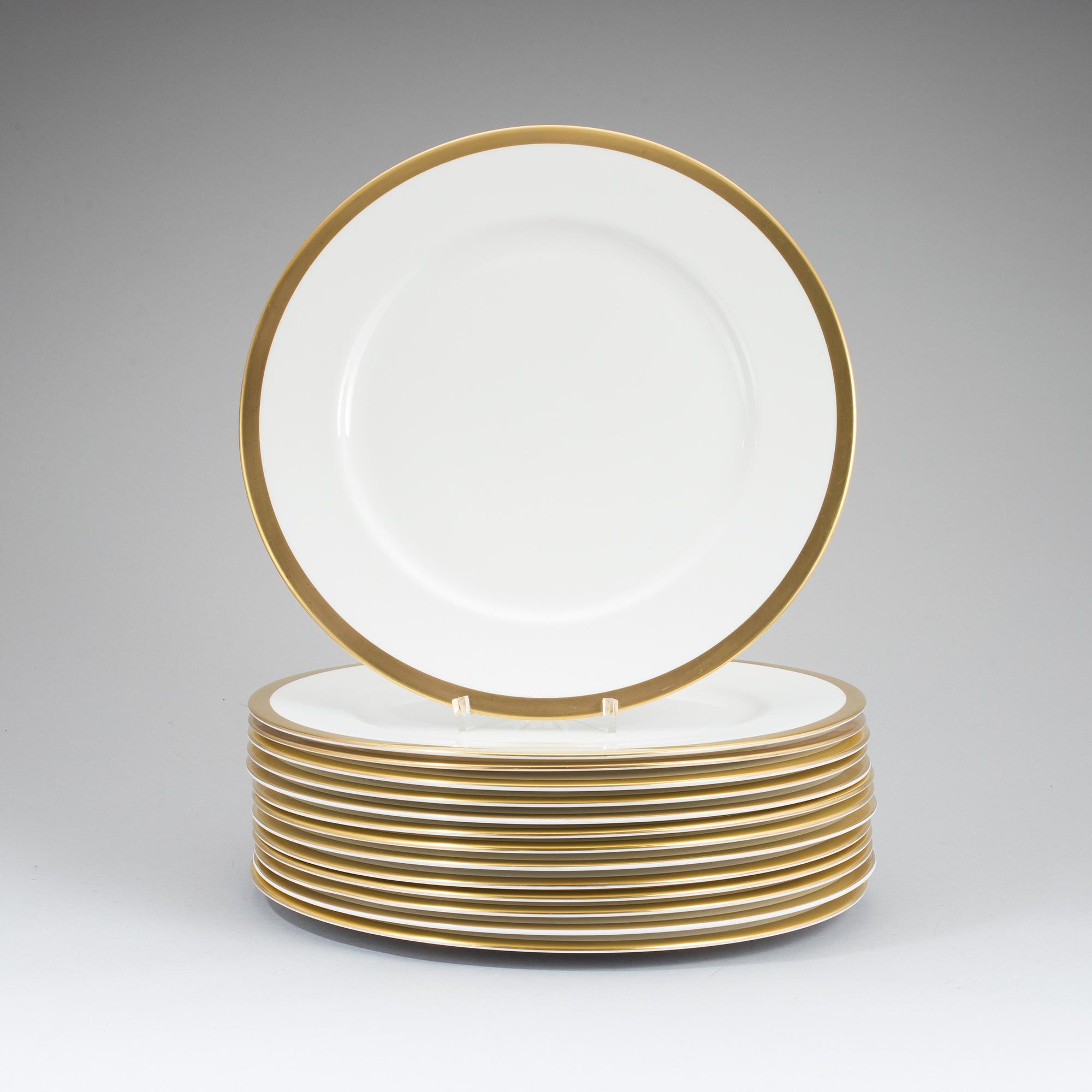 KARIN BJÖRQUIST, plates (14 [11+3] ), bone china, "Nobel Jubilee 1991"+"Nobel", Rörstrand/Gustavsberg.