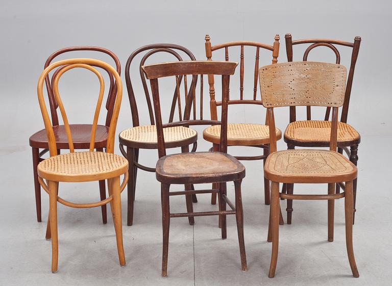 STOLAR, 7 st olika, Mundus, Thonet och Fischel, 1900-tal.