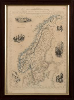 A MAP. Sweden and Norway. J. Rapkin. Late 1800s.