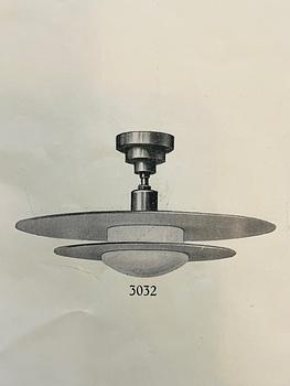 Karlskrona Lampfabrik, a model "3032" ceiling lamp, 1930's-40's.