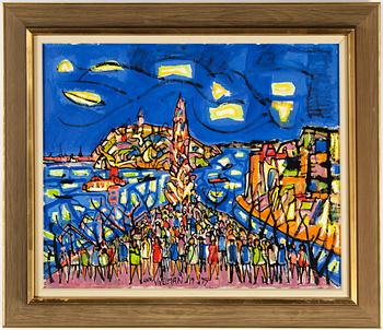 Uno Vallman, oil on canvas, signed and dated 1974.