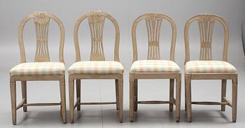 STOLAR, 4 st, sengustaviansk stil, provinsarbete, 1800-tal.