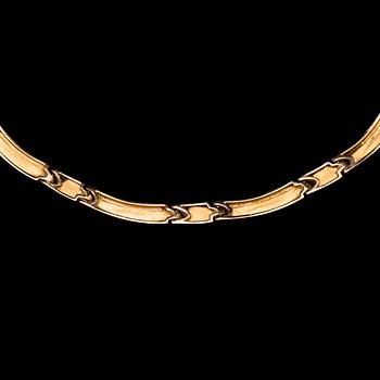 BJÖRN WECKSTRÖM, COLLIER, "Narda", 14K guld, platina. Lapponia 1990.
