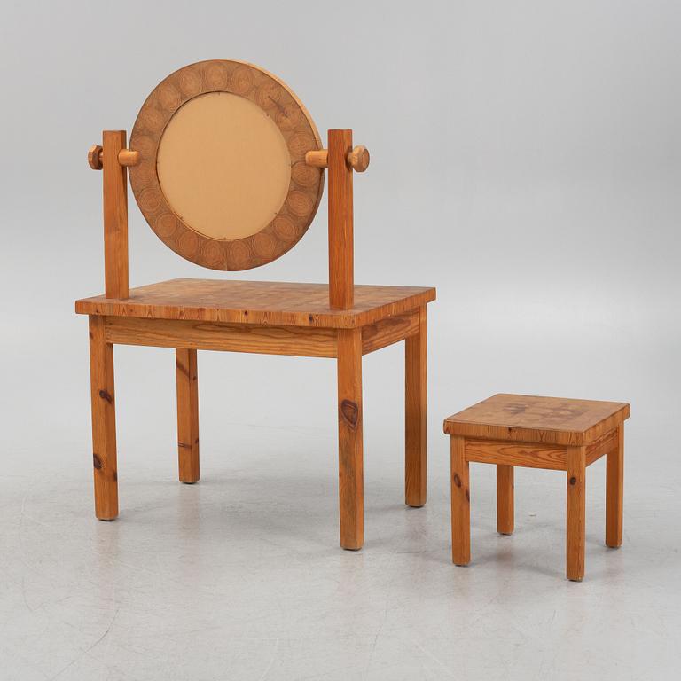 A dressing table with stool, 1970's.