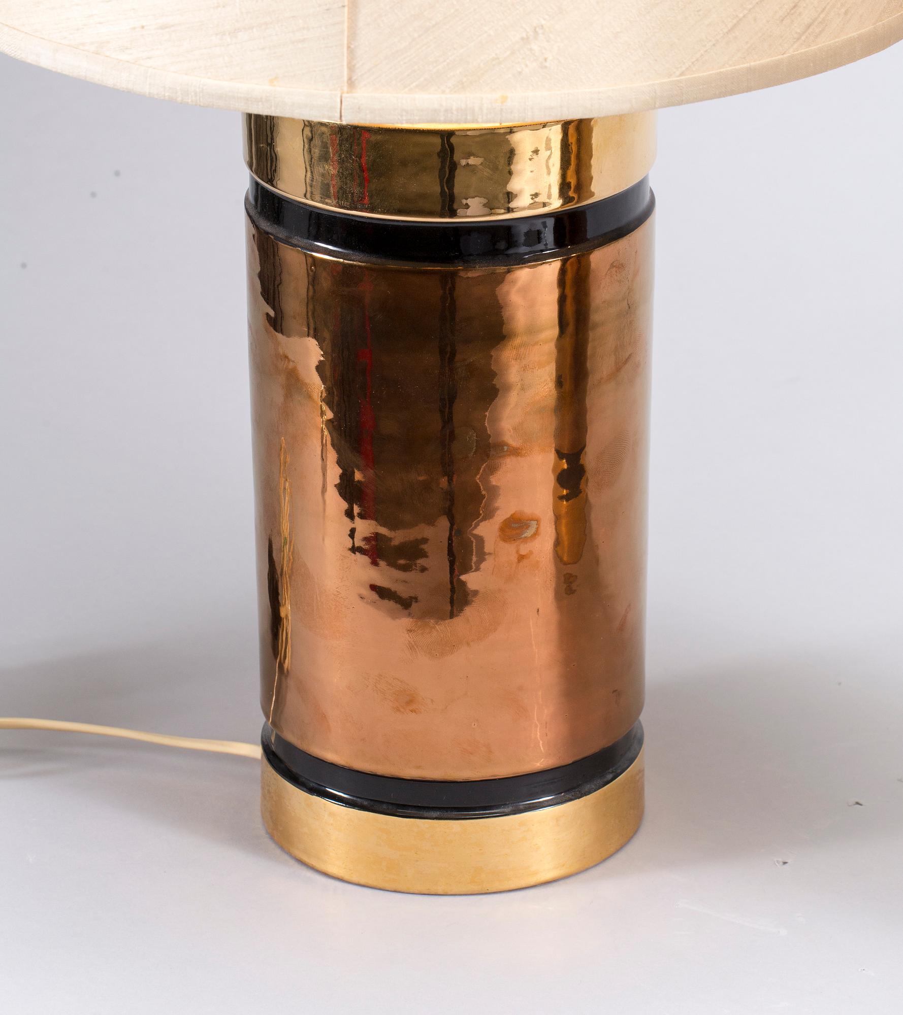 BORDSLAMPOR, ett par, keramik, Bergboms, 1960/70-tal.