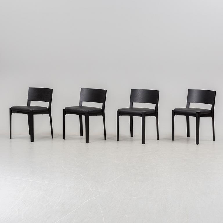 PIERO LISSONI, four 'Lario' oak chairs from Porro, Italy.