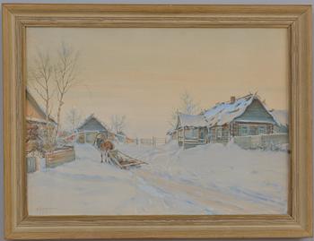 Mihail Abramovich Balunin, VILLAGE IN WINTER.