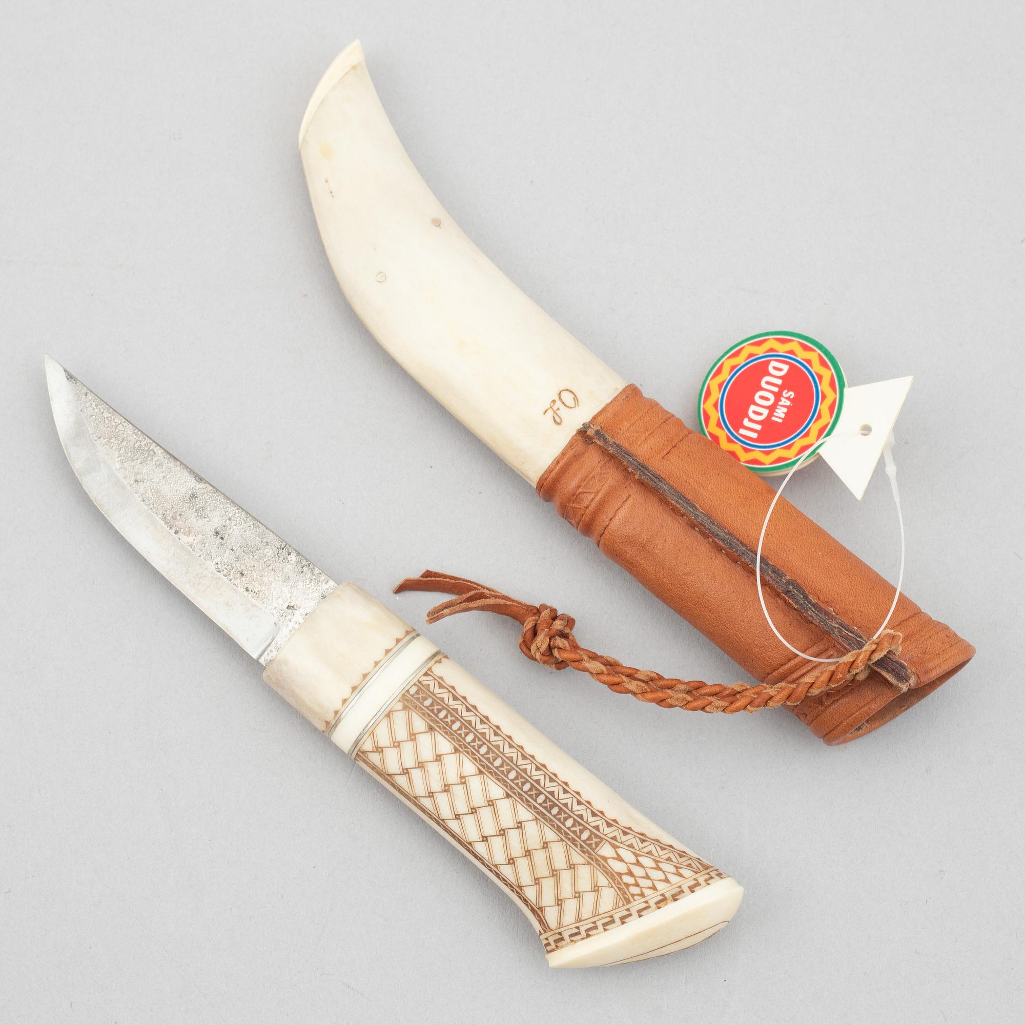Olle Lundmark, a reindeer antler knife, signed.