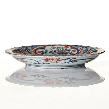 A set of four imari dishes, a blue and white bowl and a Japanese lacker box, Meiji period (!868-1912).