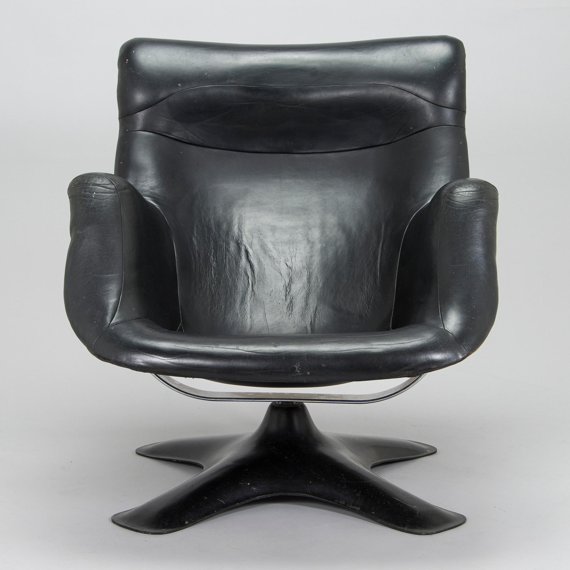 Yrjö Kukkapuro, a late 1960s  'Carousel' armchair and stool for Haimi Finland.