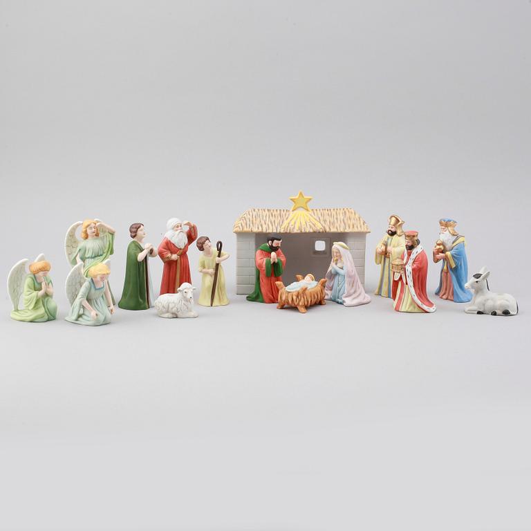 JULKRUBBA, 15 delar, porslin, efter Jenny Nyström, Kalmar Länsmuseum.