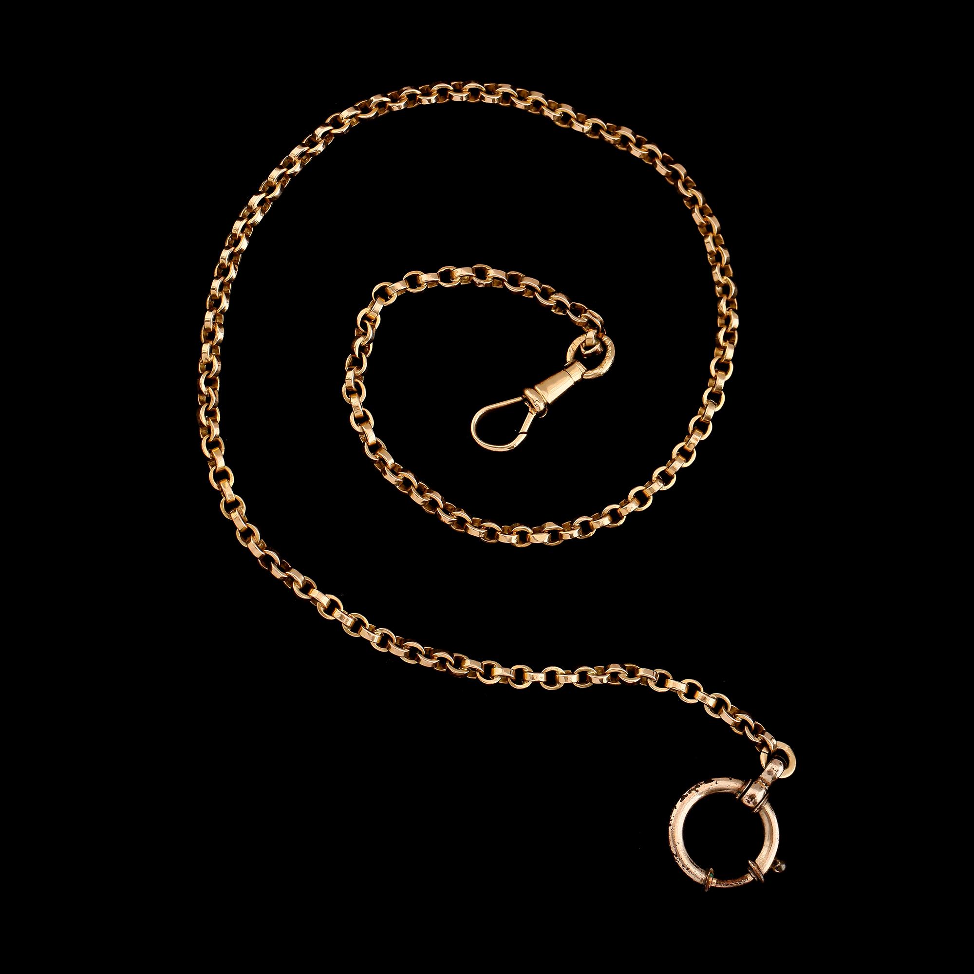 KLOCKKEDJA, 18K guld, svenska stämplar. Total vikt ca 10 g.