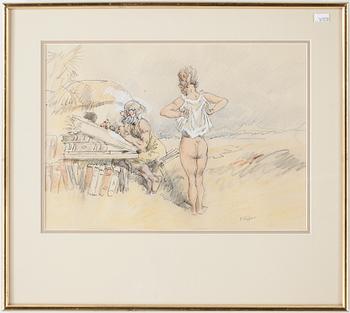 Robert Högfeldt · ROBERT HÖGFELDT, blandteknik, signerad.