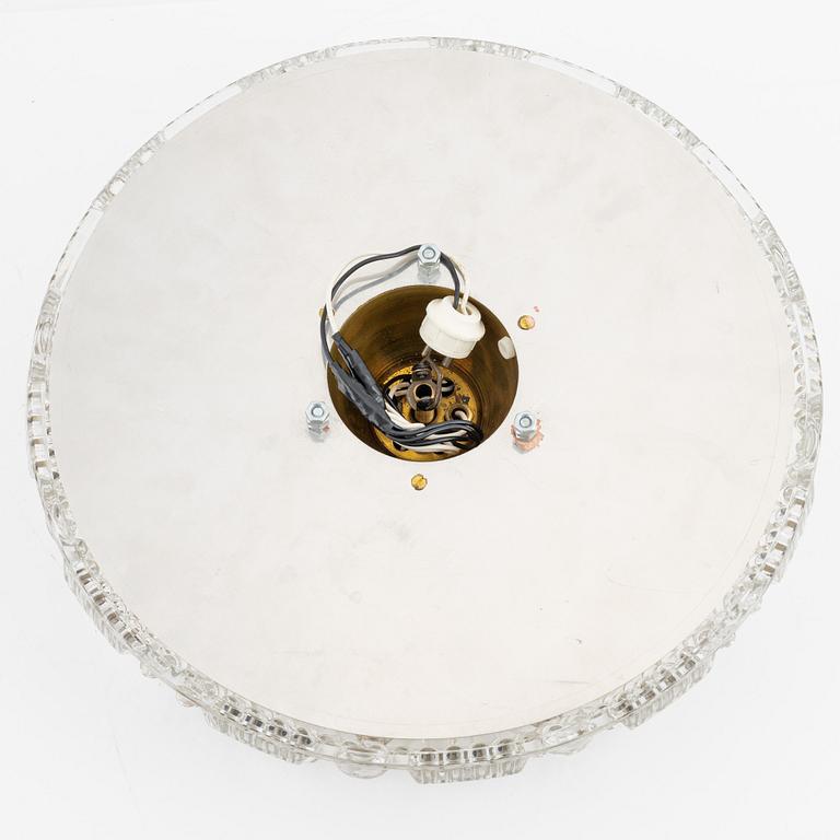A glass and metal ceiling light by Carl Fagerlund for Orrefors, second half of the 20th century.