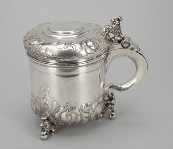 DRYCKESKANNA, silver, Grann & Laglye Köpenhamn, Danmark 1932-60. Tot. vikt ca 994 g.