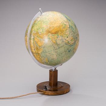 MAAPALLO, "Räthin fyysinen pallokartta, laatinut prof. Arthur Krause", Saksa. 1930/40-luku.