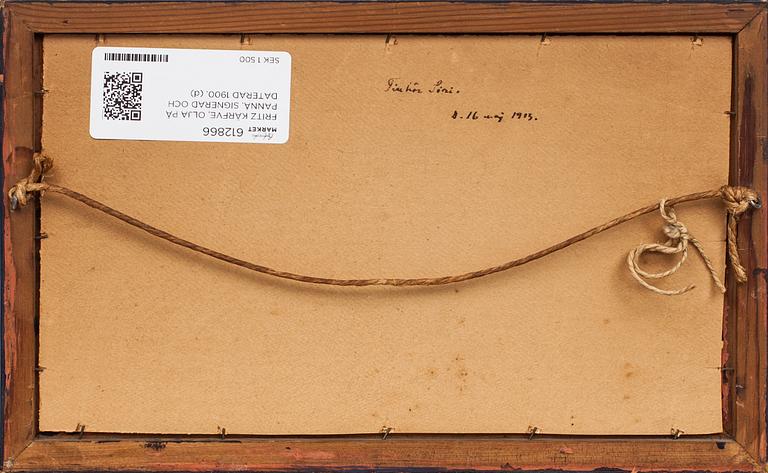 FRITZ KÄRFVE, olja på pannå, signerad och daterad 1900.