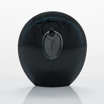 Timo Sarpaneva, glasskulptur, modell 3592 "Svart Lansett", signerad Timo Sarpaneva -58.