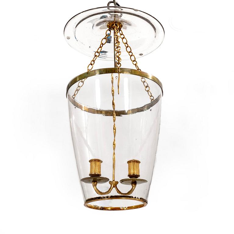 A 20th century glass pendant.