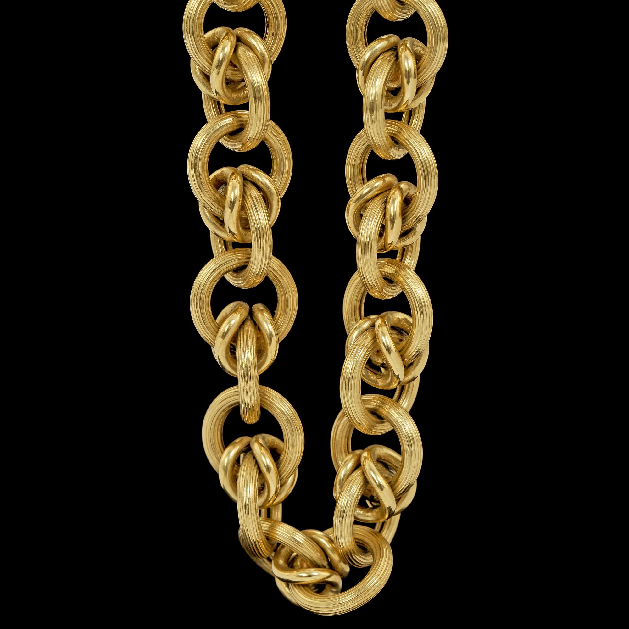 COLLIER, 18k guld, Vicenza, Italien, 1900-talets sista kvartal. Vikt 64 g.
