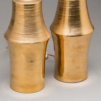 BORDSLAMPOR, ett par, keramik, Bitossi, Italien, Bergboms, 1900-talets andra hälft.
