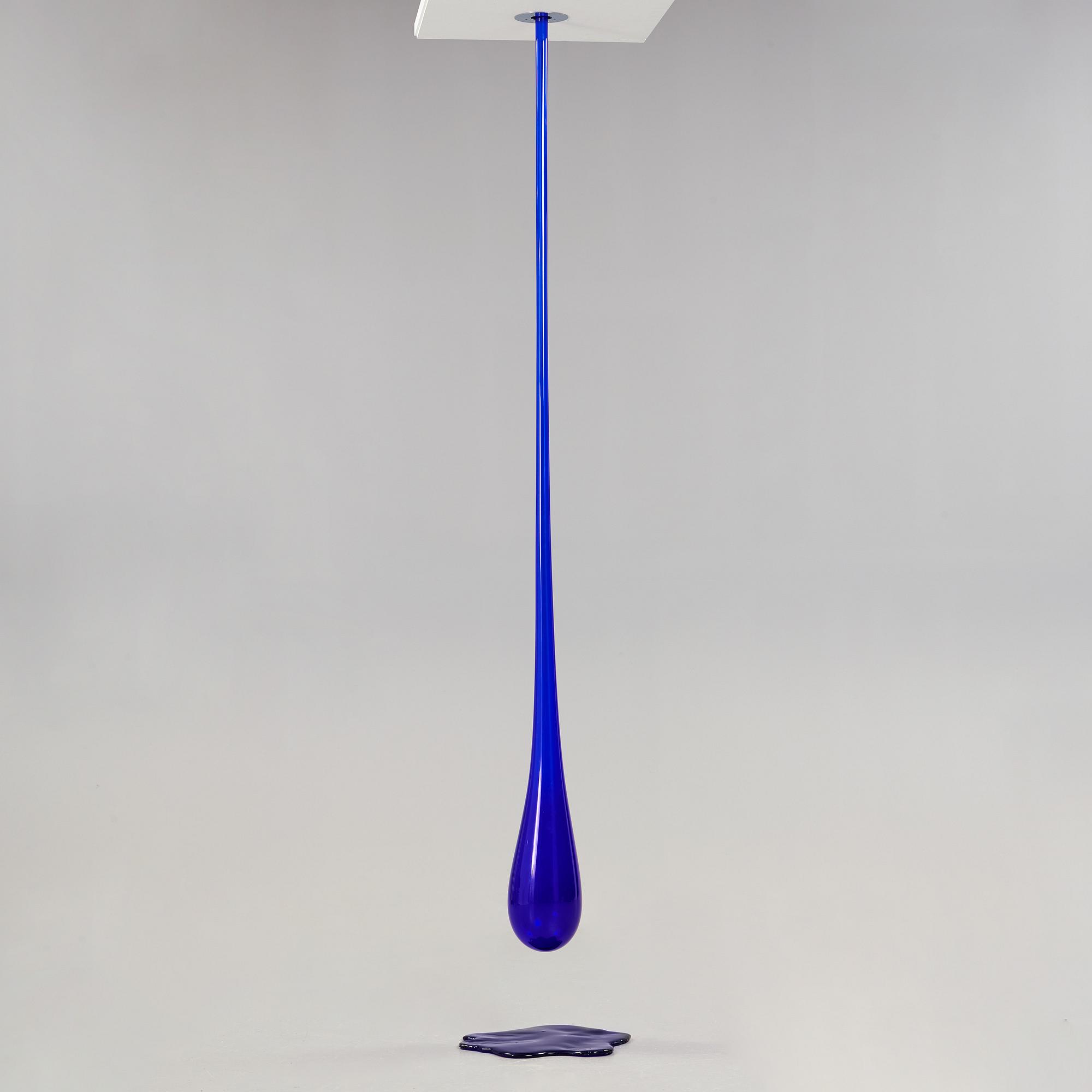 A Danilo De Rossi blue glass 'Glo' lamp, Leukos, Italy.