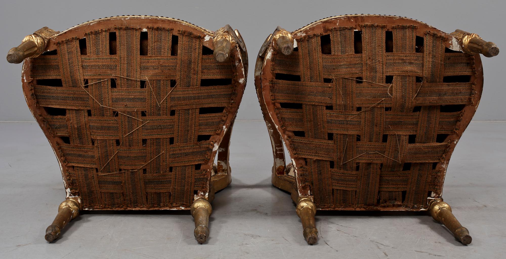 FÅTÖLJER, ett par, Louis XVI-stil, 1900-tal.