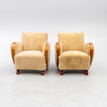 Armchairs, functionalism, 1930s/40s.
