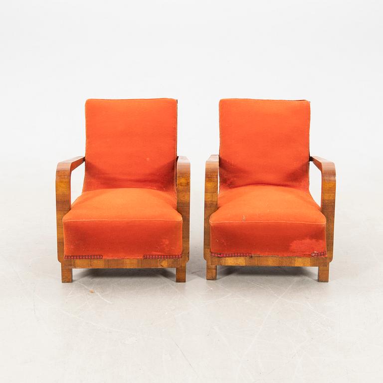 Armchairs, a pair of Art Deco from the first half of the 20th century.