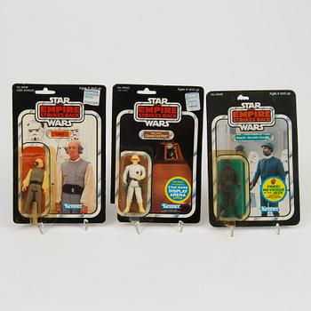 STAR WARS, 6 stycken figurer i originalförpackning, Kenner 1980-tal.