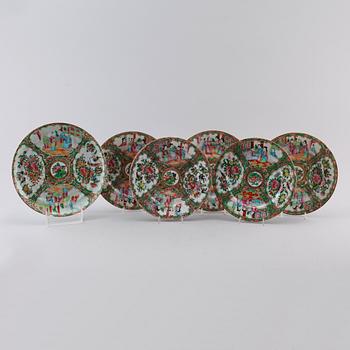FAT, 6 st, olika, porslin, Kanton, Kina, 1800-tal.