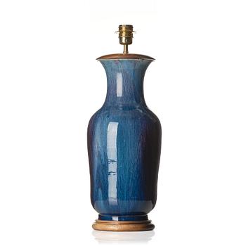 1021. A flambe glazed vase/table lamp, Qing dynasty, 19th Century.