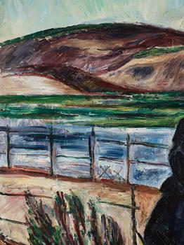 Gösta Sandels, "På bron - Motiv från Kungälv".