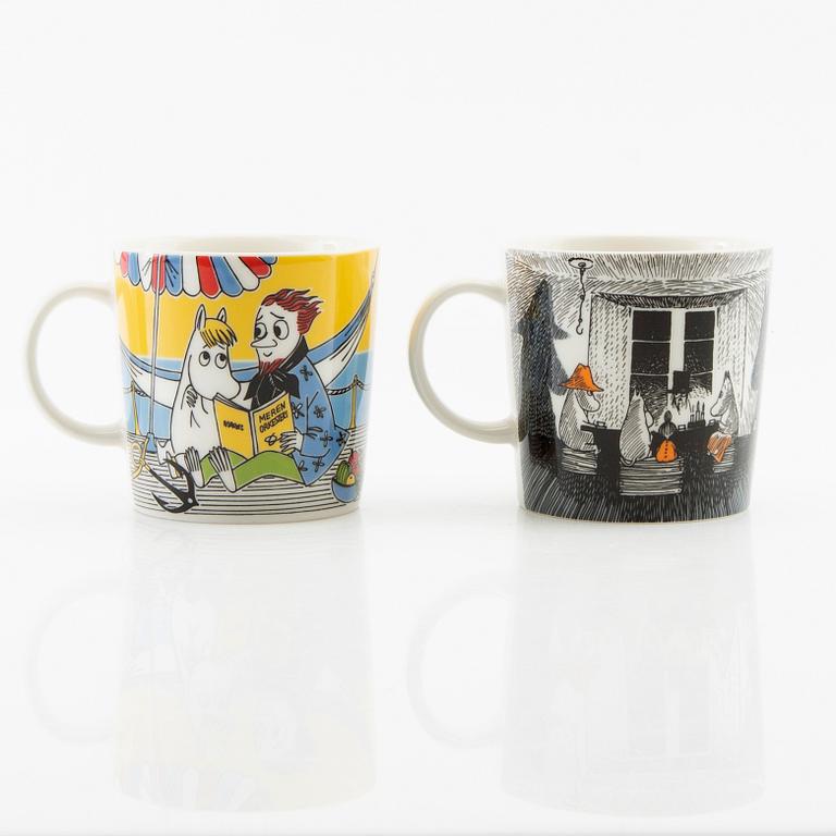 Muggar, 9 st, Moomin characters/Mumin, Arabia, Finland.