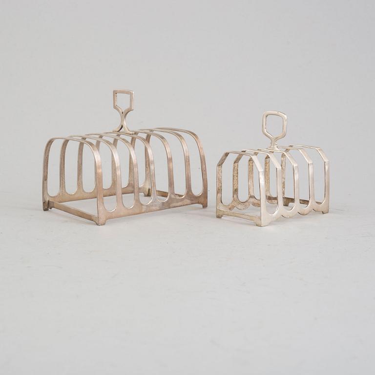 TOASTRACKS, 2 st, silver, Birmingham, troligen 1900-tal.